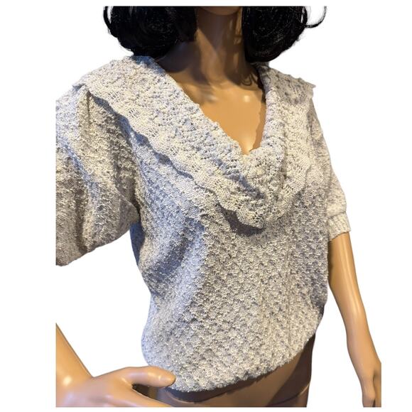 American Vintage Centennial Knits Ltd textured sweater large collar size medium - Picture 2 of 16